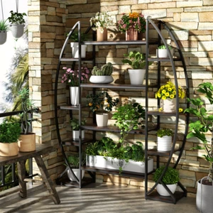 XXL Large Industrial Plant Stand Thicken Metal Tube Flower Rack Staggered Shelf - Picture 1 of 12