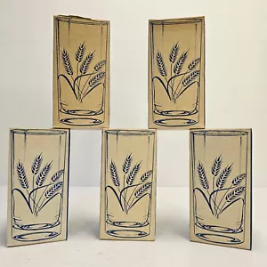 5-Vintage Homer Laughlin Golden Wheat Duz Promo 12oz 22K Gold Trim Tumblers NOS - Picture 1 of 6
