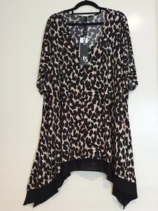 TS Taking Shape Leopard Animal Print Short Sleeve Tunic Top (size XL) *BNWT* - Picture 1 of 16