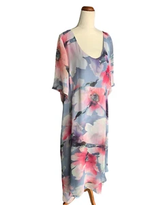 Chocolat New Zealand Designer Floral Flowy Maxi Dress Size 18 RRP $469 New WT - Picture 1 of 15