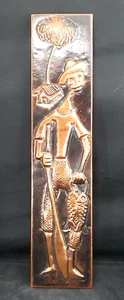 Copper Plaque Fisherman Hand Made Repousse Relief Mid Century Modern, OBO - Picture 1 of 5