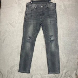Abercrombie & Fitch Skinny Taper Stretch Distressed Jeans Black Mens 34x32 - Picture 1 of 6