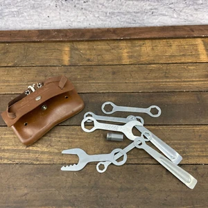 Vintage Mafac Tool Kit Bicycle Saddle Tan Wrench Seat Bag France Tour Eroica A3 - Picture 1 of 13