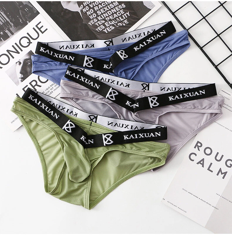 3Pack Breathable U Bag Convex T Back Nylon Underwear Sexy Thin Briefs Underwear - Image 1 of 4