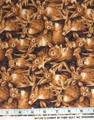 Tecidos para artesanato Nature's Corner 1yd Fabri-Colcha Embalada Bucks/Does Algodão Costura Colcha - Imagem 1 de 3