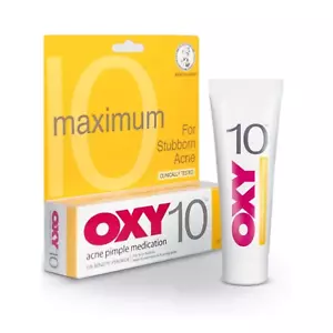 2x OXY 10 25g 10% Benzoyl Peroxide Stubborn Acne Pimple Cream Maximum Strength - Picture 1 of 7