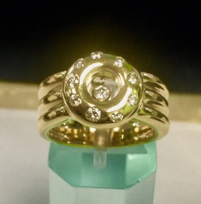 Brand New. Rare & Vintage Chopard 18K Floating Happy Diamond Ring Size 6 - Image 1 of 4