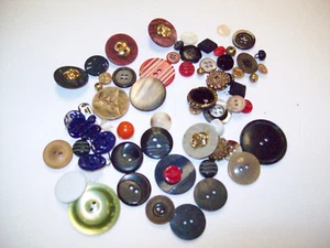 BUTTON LOT  c 60 buttons - mixed lot - Picture 1 of 1
