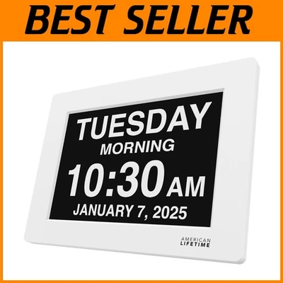 Elderly Day Clock with Large Display and Calendar - White - Image 1 of 4