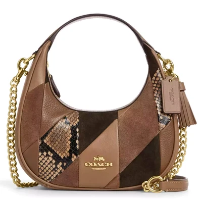 NWT Coach Carmen CCE62 Mini X-body Bag  with Patchwork In MUSHROOM Multi Leather - Image 1 of 4