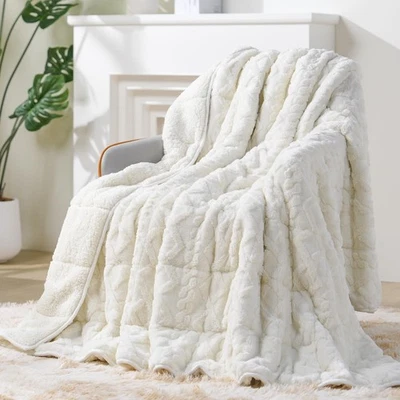 Super Fuzzy Soft Sherpa Fleece Weighted Blanket, 15 lbs Dual Sided Fluffy Hea... - Image 1 of 4