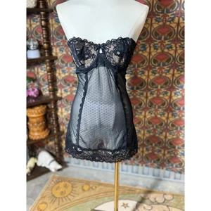 Victoria's Secret sehr sexy schwarz Spitze Netz Dessous Korsett Bustier 34C - Bild 1 von 4