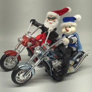 Schneemann Frosty Weihnachtsmann auf Motorrad Dan Dee Vintage 2006 Weihnachten  - Bild 1 von 19