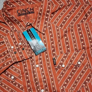 Neu Cinch Modern Fit gestreiftes langärmliges Westernhemd mit Druckknopfleiste für Herren XL - Bild 1 von 10