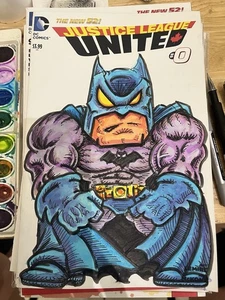 JUSTICE LEAGUE UNLIMITED 0 copertina schizzo fumetto con arte dipinta originale di RAK - Foto 1 di 2