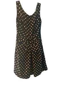 Kate Spade Black White Polka Dot Fit And Flare Silk Dress With Bow Detail Size 6 - Picture 1 of 7