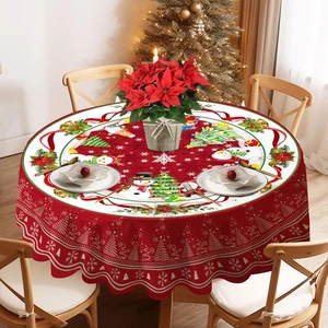 Round Christmas Tablecloth 70 Inch, 70 (Round),  - Picture 1 of 9