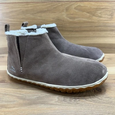 LL Bean горы тапочки женщин 9 серо-коричневый замши искусственного шерпа с подкладкой лодыжки загрузки - Изображение 1 из 4