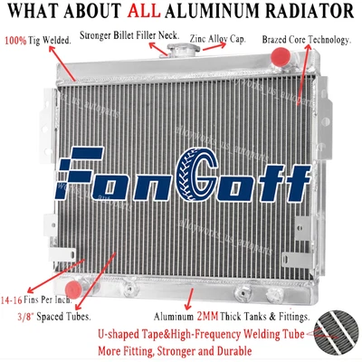 Fit 1975-1978 1977 1976 Ford Mustang II Ghia Base 5.0L V8 Engine Radiator 4 Core - Image 1 of 4