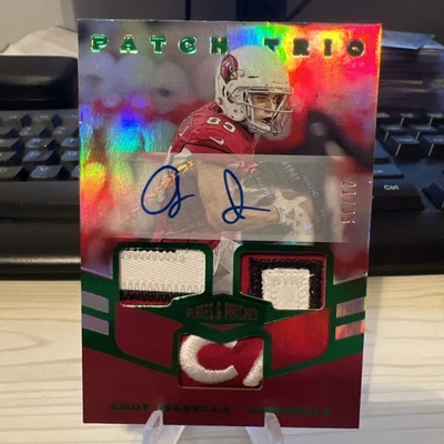 2019 Panini Plates & Patches - Patch Trio Autógrafos Andy Isabella #PT-AIS /35 - Imagem 1 de 2