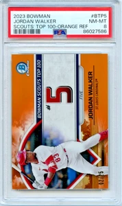 2023 Bowman Chrome Jordan Walker Top 100 Orange Refractor /25 #BTP-5 PSA 8 STL - Bild 1 von 2