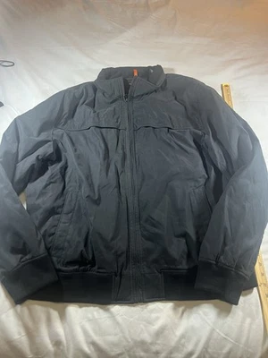 Dockers Jacket Mens 2XL Full Zip Black Fleece Lined Leather Collar - Image 1 of 4