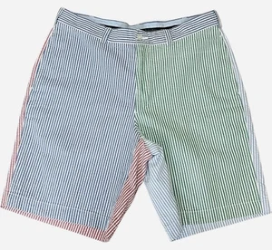 Bermuda Brooks Brothers uomo 34 Seersucker pantaloncini a righe colorblock preppy - Foto 1 di 4