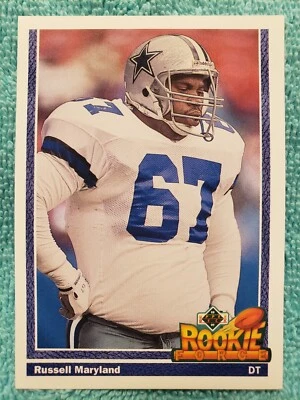 1991 UPPER DECK RUSSELL MARYLAND ROOKIE FORCE #636 DALLAS COWBOYS RC - Image 1 of 4