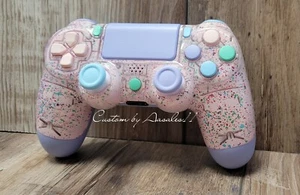 💖PLAYSTATION/PS4 V2 CUSTOM CONTROLLER COTTON CANDY SHINNY FACE PLATE💜 - Picture 1 of 11