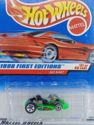 1998 Hot Wheels #651 First Editions 21/40 GO KART Green w/Chrome 5 Sp-Front MW - Image 1 of 3