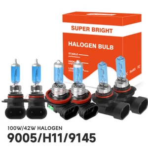 Quayub 9005 H11 9145 Halogen Headlight High Low Beam Fog Light Bulbs Bright 6pcs - Picture 1 of 16