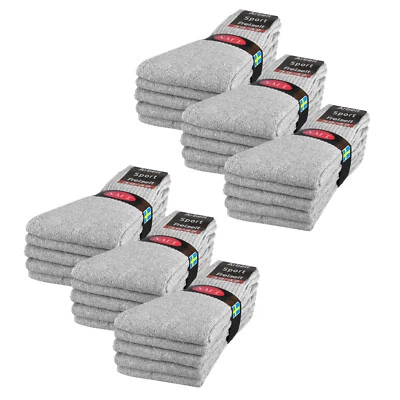 10 bis 100 Paar Tennissocken Grau Sportsocken Herren Damen Socken Baumwolle - Bild 1 von 4
