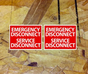 Calcomanía adhesiva de desconexión de servicio de desconexión de emergencia electricista 4,5"- 2 por 1 - Imagen 1 de 1
