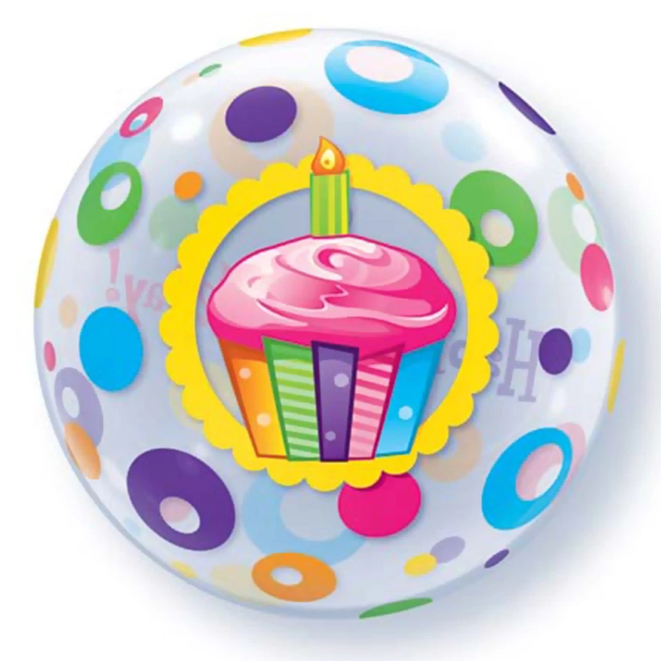 Cupcake Qualatex Pioneer Balloon Company 22"" Bday bolha única - Imagem 1 de 1