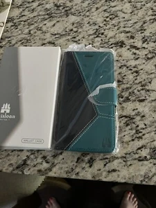Caislean Compatible iPhone 12/12 Pro Wallet Case (6.1 inch) Navy Blue teal NEW - Picture 1 of 2
