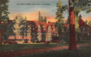 TAHOE TAVERN Lake Tahoe, California c1940s Vintage Linen Postcard - Picture 1 of 1