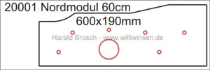Modellbahn Modulprofil Nordmodul - 60cm - gelasert -  12mm Pappelsperrholz - Bild 1 von 1