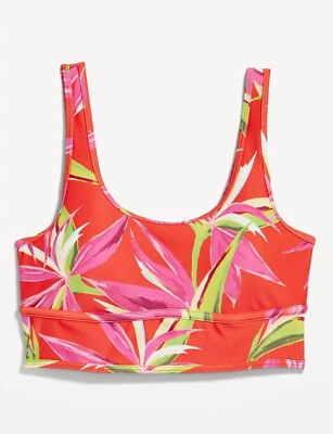 Top de natación de bikini Old Navy para mujer con cuello redondo naranja talla XS $35 Foto 1 de 3