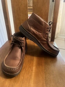 Birkenstock Size 8 Men's Wallabee Boots Brown Leather EUR 42 - Picture 1 of 9