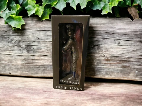 SGA Ernie Banks Statue Bobblehead Chicago Cubs 7/19/23 Giveaway New In Box Cover