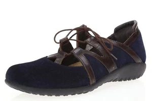 Womens NAOT 154839 Blue Suede Flats w/lace sz. 38 / L7 - Picture 1 of 6