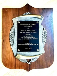 Original Plakette/Auszeichnung überreicht an New York Yankees Willie Randolph - Bild 1 von 12