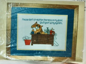 Kappie Originals Counted Cross Stitch Kit - The Purr-Feat Office #420 - Picture 1 of 3