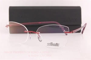 New Silhouette Eyeglass Frames The Wave 5567 MA 3040 Cassis Red Titanium 51mm - Picture 1 of 5