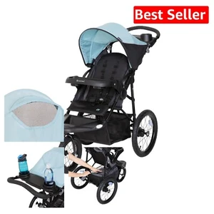 Comfortable Desert Blue Jogger Stroller for Active Parents - Easy Fold Design - Picture 1 of 11