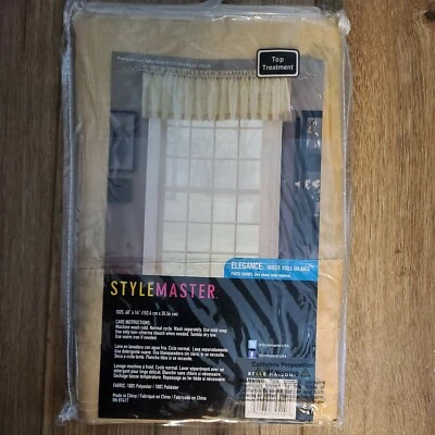 Stylemaster Elegance Sheer Voile Valance Top Treatment Gold 60"x14" Free Ship  Foto 1 de 4