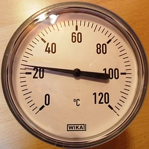 Bimetall-Thermometer Tauchhülse Wika 1/2" x 40mm lang 63Ø keine Versandkosten - Bild 1 von 3