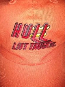 Cappello berretto camionista vintage anni 90/"00 scafo sollevatore camion co arancione ruggine strapback tela - Foto 1 di 7