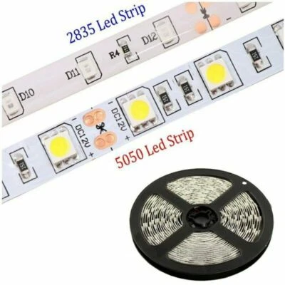 5m led strip 2835 5050 waterproof flexible tape light 60leds/m rope stripe DC12V - Image 1 of 4
