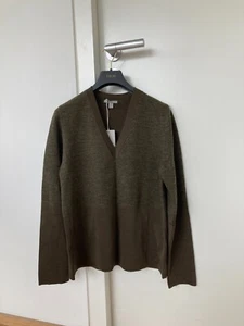 V-Neck V- Ausschnitt Pullover COS Materialmix Khaki Grün Oliv Gr. S NEU - Bild 1 von 8
